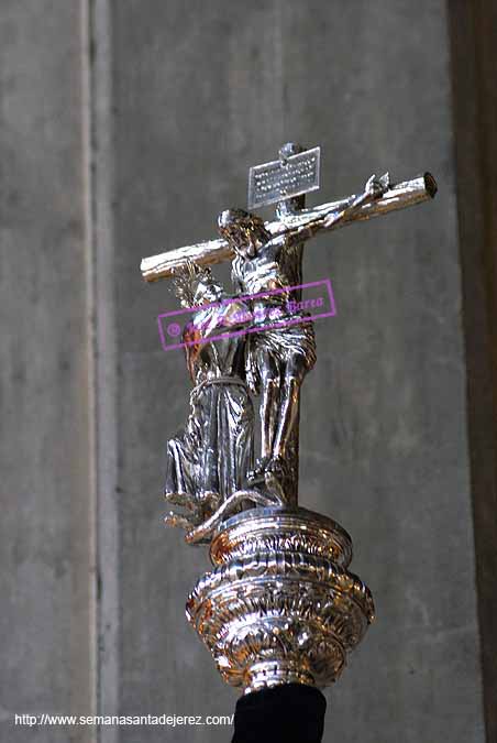 Remate del asta del Guion Franciscano de la Hermandad de la Defensi&oacute;n