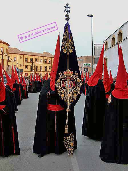 Estandarte de la Hermandad del Rocio de Jerez en el cortejo de palio de la Hermandad del Desconsuelo