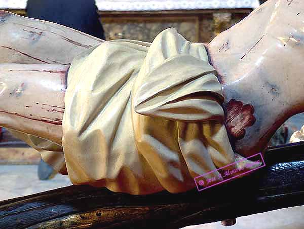 Detalle del Pa&ntilde;o de Pureza del Sant&iacute;simo Cristo de la Sagrada Lanzada 