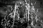 El Paso del Ecce-Homo en el interior de su sede canónica; la iglesia de San Dionisio todavía conserva el coroa los pies de la iglesia: año 1954. (Foto: Rafael Iglesias)