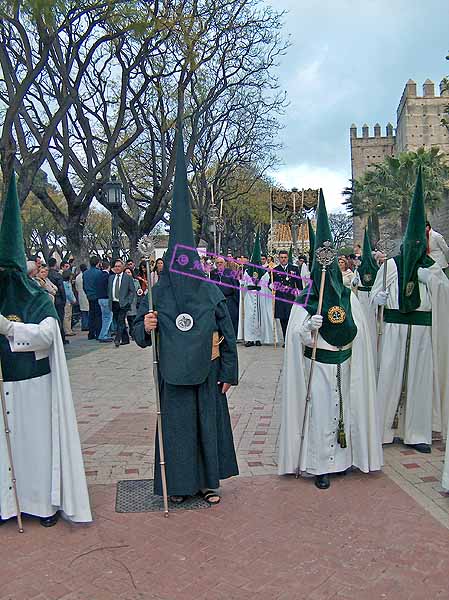 Representaci&oacute;n de la Hermandad de la Buena Muerte en la Antepresidencia del cortejo de palio de la Hermandad de la Yedra