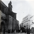 En los años 60, ante San Marcos, fue captada esta instantánea del Santísimo Cristo de la Buena Muerte (Foto: Eduardo Pereiras)