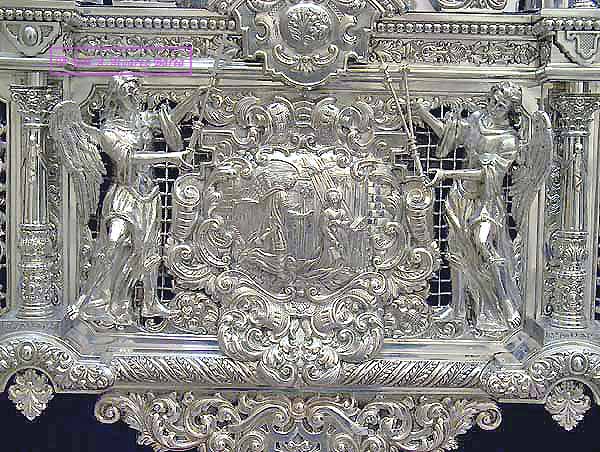 Cartela de los respiraderos del paso de palio de Mar&iacute;a Sant&iacute;sima del Perpetuo Socorro 