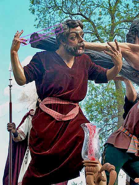 El joven que est&aacute; en el extremo de la derecha se llama "Jairo" (Paso de Misterio del Stmo.Cristo de la Exaltaci&oacute;n)