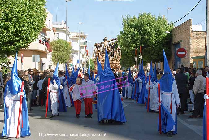 Tramo del Guión Sacramental de la Hermandad del Cristo de Exaltación