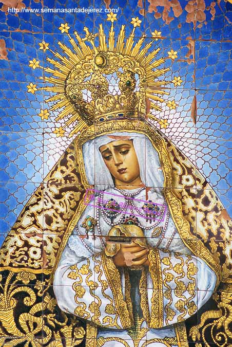 Azulejo de Nuestra Madre y Señora de la Soledad (Iglesia de la Victoria) (detalle)