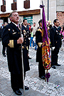 Pendón Morado de Castilla, tras el Paso de la Urna en la Hermandad del Santo Entierro