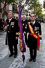 Pendón Morado de Castilla, tras el Paso de la Urna en la Hermandad del Santo Entierro