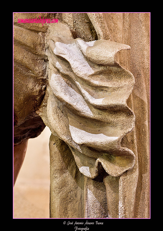 Detalle del paño de pureza del Santísimo Cristo Resucitado