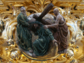 Cartela de la canastilla del Paso de Misterio del Santísimo Cristo de la Clemencia en la Traición de Judas