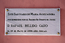 Placa conmemorativa de la Bendición del Santuario de Maria Auxiliadora
