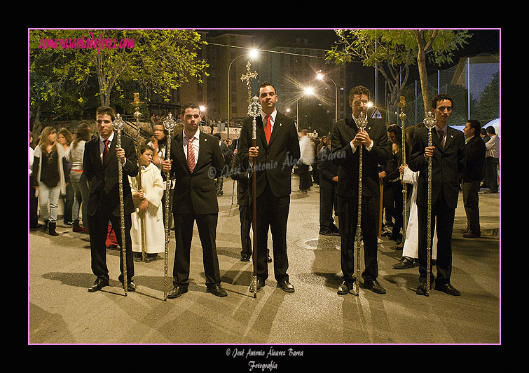 Una de las presidencias de la Procesión de la Agrupación del Señor de la Pasión