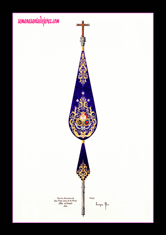 Boceto del Estandarte de la Agrupación Parroquial de Nuestro Señor de la Pasión