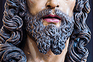 Detalle de la boca y barba de Nuestro Señor de la Pasión
