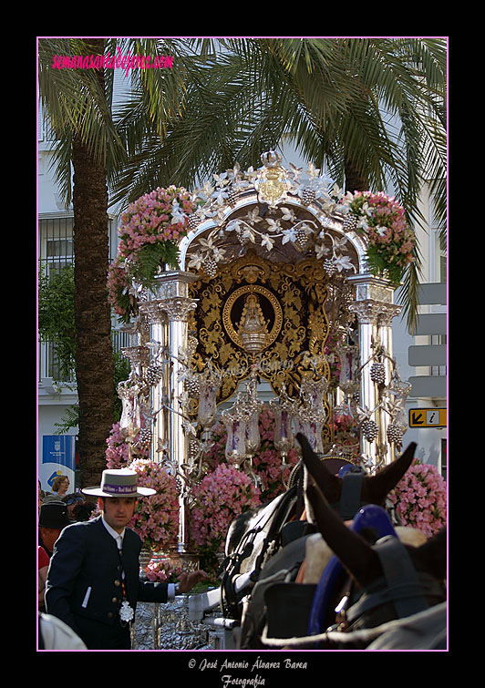 Carreta con el Simpecado de la Hermandad del Rocío de Jerez de la Frontera