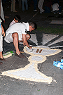 Montaje de alfombras para el Corpus