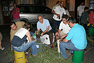 Montaje de alfombras para el Corpus