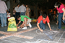Montaje de alfombras para el Corpus