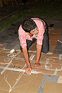 Montaje de alfombras para el Corpus