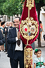 Estandarte de la Hermandad de la Lanzada en la procesión de la Virgen del Carmen